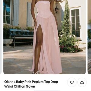 Chic Baby Pink Strapless Gown